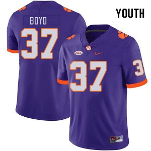 Youth Liam Boyd Purple Clemson University College Football #37 Jersey 935057-422