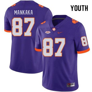 Youth Michael Mankaka Purple Clemson Tigers College Football #87 Jersey 179145-366