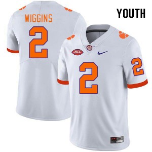 Youth Nate Wiggins White Clemson Tigers College Football #2 Jersey 764503-732