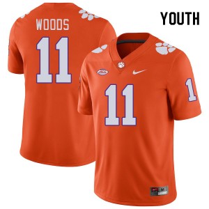 Youth Peter Woods Orange Clemson Tigers College Football #11 Jersey 543929-307