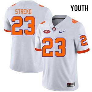 Youth Peyton Streko White Clemson University College Football #23 Jersey 105615-460