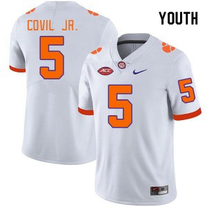 Youth Sherrod Covil Jr. White Clemson Tigers College Football #5 Jersey 385933-373