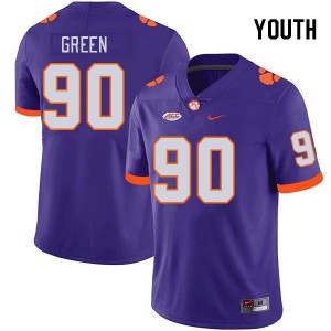 Youth Stephiylan Green Purple Clemson Tigers College Football #90 Jersey 754311-222