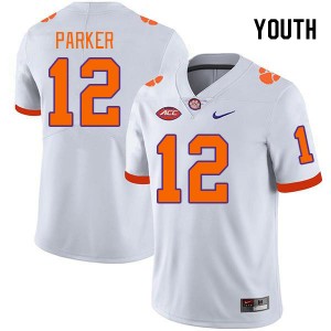 Youth T.J. Parker White Clemson National Championship College Football #12 Jersey 623680-144