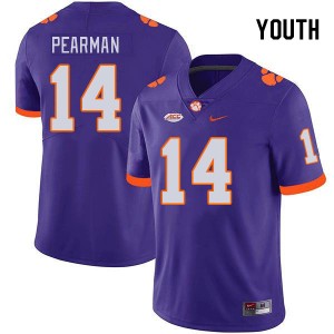 Youth Trent Pearman Purple Clemson National Championship College Football #14 Jersey 162421-168