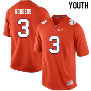 Youth Amari Rodgers Orange Clemson National Championship College Football #3 Jersey 826761-475
