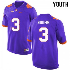 Youth Amari Rodgers Purple Clemson University College Football #3 Jersey 441005-578