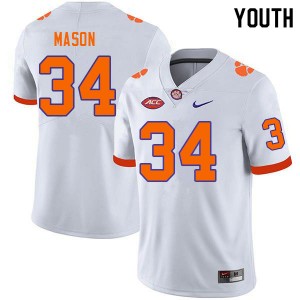 Youth Armon Mason White Clemson National Championship College Football #34 Jersey 603062-603