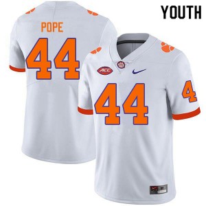Youth Banks Pope White Clemson Tigers College Football #44 Jersey 185151-209