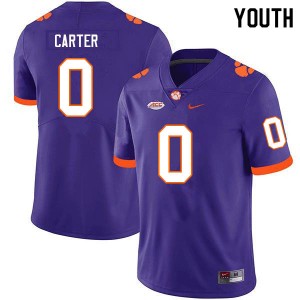Youth Barrett Carter Purple Clemson National Championship College Football #0 Jersey 551772-781