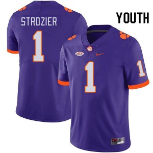 Youth Branden Strozier Purple Clemson National Championship College Football #1 Jersey 526339-765