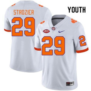 Youth Branden Strozier White Clemson University College Football #29 Jersey 153063-671