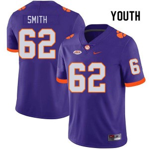 Youth Bryce Smith Purple Clemson College Football #62 Jersey 898117-836