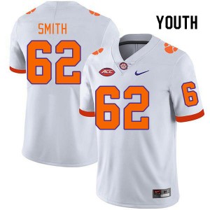Youth Bryce Smith White Clemson National Championship College Football #62 Jersey 455125-914