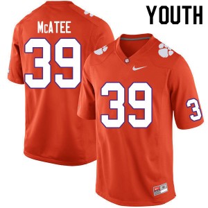 Youth Bubba McAtee Orange Clemson National Championship College Football #39 Jersey 781669-355