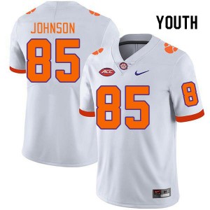 Youth Charlie Johnson White Clemson Tigers College Football #85 Jersey 742447-758