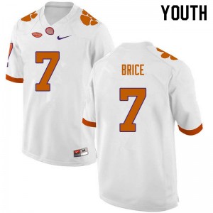 Youth Chase Brice White Clemson University College Football #7 Jersey 953828-328
