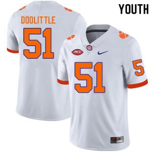 Youth Colby Doolittle White Clemson College Football #51 Jersey 616705-396