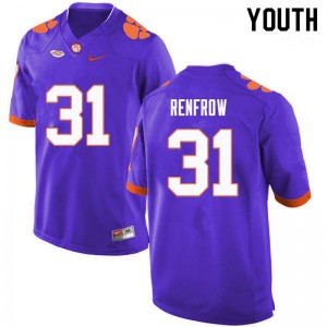 Youth Cole Renfrow Purple Clemson National Championship College Football #31 Jersey 556354-852