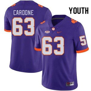 Youth Dominic Cardone Purple Clemson Tigers College Football #63 Jersey 323866-777
