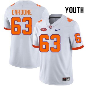 Youth Dominic Cardone White Clemson College Football #63 Jersey 369322-538