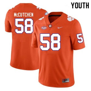Youth Evan McCutchen Orange Clemson University College Football #58 Jersey 209727-381