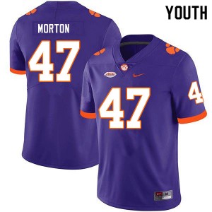Youth Hogan Morton Purple Clemson Tigers College Football #47 Jersey 535034-653