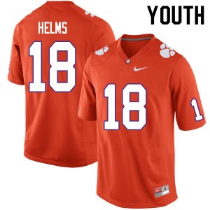 Youth Hunter Helms Orange Clemson Tigers College Football #18 Jersey 334216-612