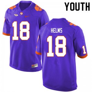 Youth Hunter Helms Purple CFP Champs College Football #18 Jersey 471927-873
