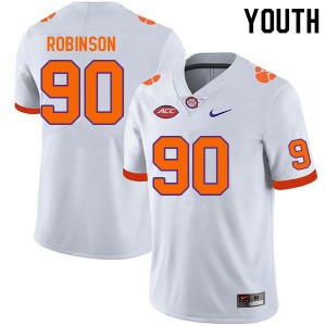 Youth Jabriel Robinson White Clemson Tigers College Football #90 Jersey 490830-699