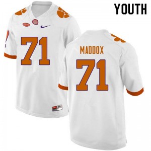 Youth Jack Maddox White Clemson College Football #71 Jersey 173742-118