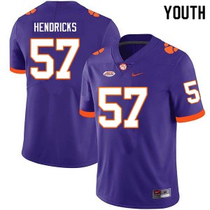 Youth Jacob Hendricks Purple Clemson University College Football #57 Jersey 581585-178