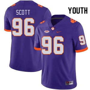 Youth Jaheim Scott Purple Clemson University College Football #96 Jersey 519032-153