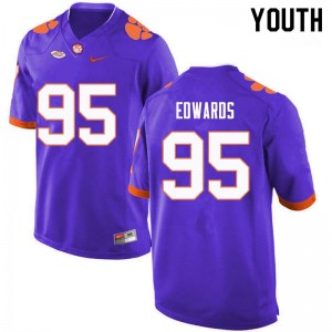 Youth James Edwards Purple Clemson College Football #95 Jersey 944798-480