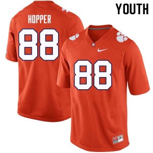 Youth Jayson Hopper Orange Clemson University College Football #88 Jersey 866807-621