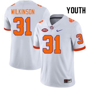 Youth Joe Wilkinson White Clemson College Football #31 Jersey 673769-770