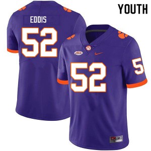Youth Joey Eddis Purple Clemson National Championship College Football #52 Jersey 370067-347