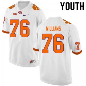 Youth John Williams White Clemson College Football #76 Jersey 240918-917