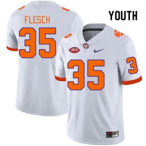Youth Joseph Flesch White Clemson National Championship College Football #35 Jersey 823201-663