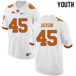 Youth Josh Jackson White Clemson College Football #45 Jersey 907215-413