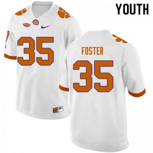 Youth Justin Foster White Clemson National Championship College Football #35 Jersey 555744-983