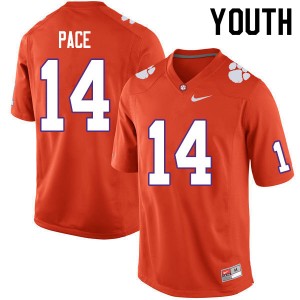 Youth Kobe Pace Orange Clemson National Championship College Football #14 Jersey 249526-750