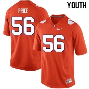 Youth Luke Price Orange Clemson National Championship College Football #56 Jersey 799601-626