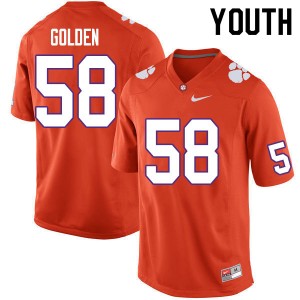 Youth Maddie Golden Orange Clemson College Football #58 Jersey 435532-832