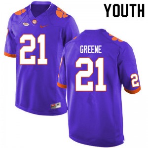 Youth Malcolm Greene Purple Clemson College Football #21 Jersey 661732-996