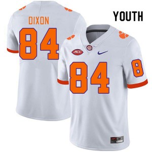 Youth Markus Dixon White Clemson Tigers College Football #84 Jersey 695147-999