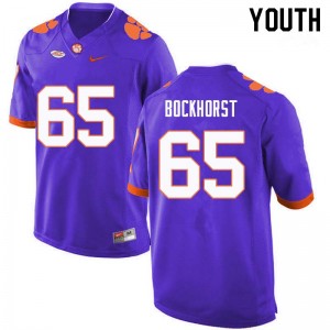 Youth Matt Bockhorst Purple Clemson University College Football #65 Jersey 702464-679