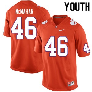 Youth Matt McMahan Orange Clemson College Football #46 Jersey 588883-126