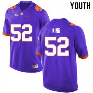 Youth Matthew King Purple Clemson University College Football #52 Jersey 990666-184