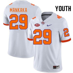 Youth Michael Mankaka White Clemson University College Football #29 Jersey 229281-266